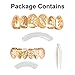 DUNCHATY 18K Ripple Hip Hop Gold Plated Grillz for Men Grills Teeth for Women Cool Mouth Grill Funny Finish 6 Top Teeth 6 Bottom Tooth Custom Tooth Cap Set Gold
