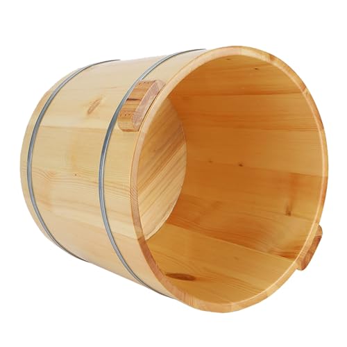 Baril épais pour pédicure en bois naturel avec bassin de massage