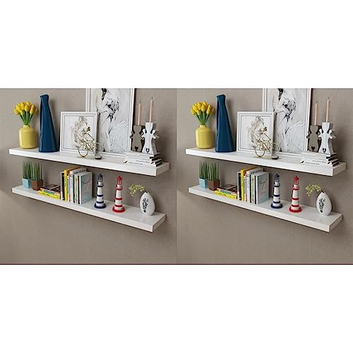 4 estantes de pared blancos de 120 cm, estantes de pared y repisas