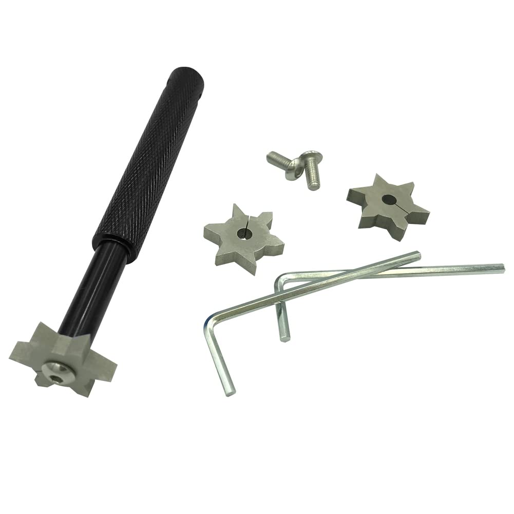 X·CELLENT Replaceable Golf Club Groove Sharpener Groove Cleaner with 6 Blade Cutter for All Irons Pitching Sand Lob Gap and Approach Wedges and Utility Clubs, Re-Grooving Cleaning Tool Accessories