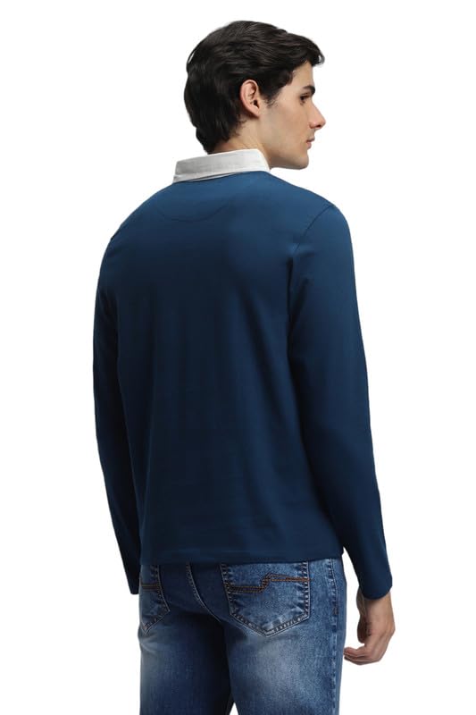 Image of Dennis Lingo Men's Cotton Polo Neck Tshirt, Regular Fit Long Sleeve