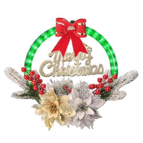 Gettimore Couronne de Noël à LED pour décoration de porte : illuminez votre maison pour les fêtes !