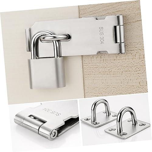 Image of DOITOOL 3pcs Thickened Stainless Steel Padlock Hasp Latch for Clasp Installation Easy to Install Accessories for Use
