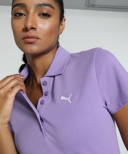 Image of Puma Women's Polo T-Shirt | Cotton Regular Fit Short Sleeve Polo with Ribbed Collar & Button Placket | Classic Everyday T-Shirt for Casual, Sport & Streetwear