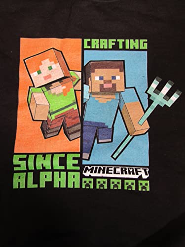 Minecraft Crafting Since Alpha Youth Black Long Sleeve Shirt2