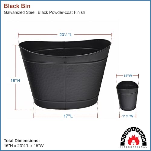 Black Wood Bin Fireplace Log Holder by Minuteman International - Image 2