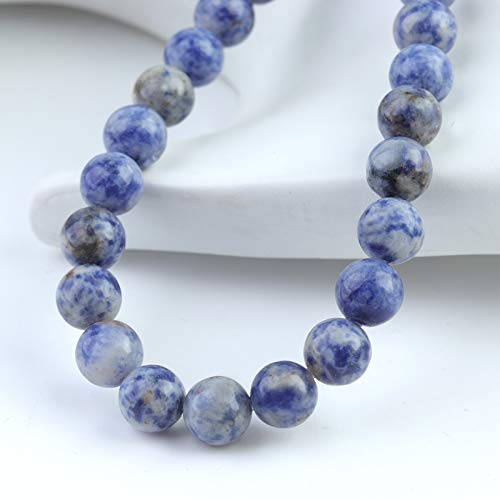 Image of Natural Stone Beads 6mm Bule Sodalite Polished Round Smooth Gemstone Beads for Jewelry Making 15 Inch (Bule Sodalite, 6mm)
