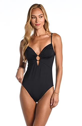Sunshine 79 Women's Over The Shoulder Keyhole Plunge One Piece Swimsuit3