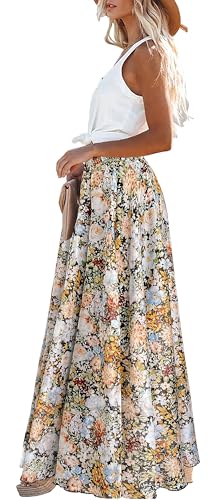 Afibi Women Full/Ankle Length Blending Maxi Chiffon Long Skirt Beach Skirt3