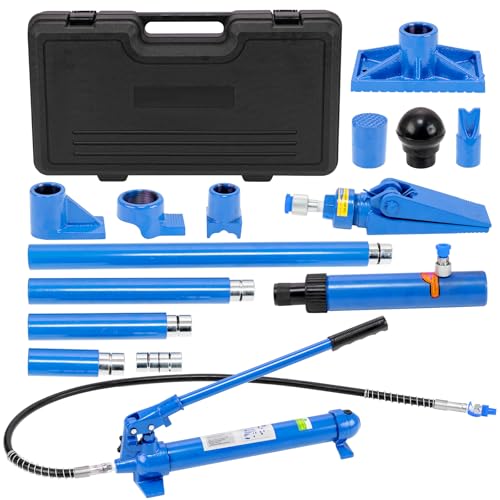 10 Ton (22046 lbs Capacity) Hydraulic Porta Power Kit Multifunctional Auto Body Frame Repair Jack with 4.6 Ft Oil Hose & Storage Case Heavy Duty Hydraulic Jack for Car Truck SUV Garage