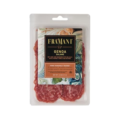 FraMani Sliced Genoa Salami, 12 Packs, Nitrate Free, Keto Friendly