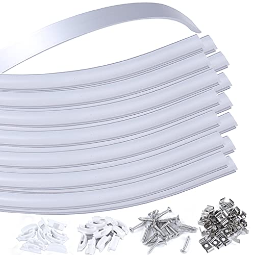 Muzata 15PACK 3.3FT/1M Flexible LED Channel with Milky White Cover Lens,Bendable Aluminum Profile Housing for Strip Tape Light, Anodized Flush Corner Mount U106 1M WW,LB1