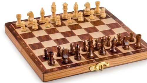 Image of 12 Inches Chess Board Set, Wooden Chess Board Set, Handcrafted Foldable Chess with Storage & Pieces, Birthday Gift, Travel Friendly Game for Teens & Adults