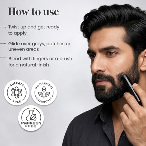Image of Glamveda Men Hair Color Stick | Instant Root Touch-Up & Grey Hair Cover-Up | Natural Hairline & Beard Touch-Up | Highly Pigmented Hairline Powder Stick | Long-Lasting Matte Finish | Pack of 2