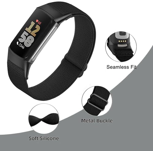 5 Correas Elásticas de Nylon para Fitbit Charge 5 y 6 miniatura 3