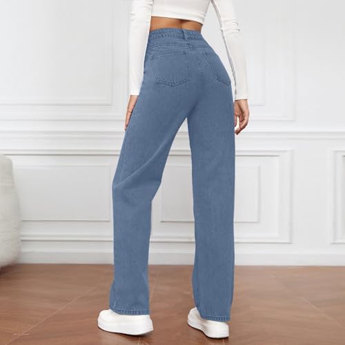 Straight Leg Jeans for Women Baggy Boyfriend High Waisted Wide Leg Jeans Stretchy Cute Cowgirl Denim Pants Streetwear3