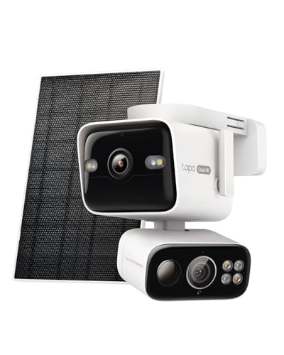Tapo 4K Security Camera Wireless Outdoor Dual Lens Pan/Tilt Battery Powered with Solar 169 Wide-Angle Lens + 6mm Zoom Lens Motion Track Subscription-Free SD Storage or Optional Cloud - C675D KIT