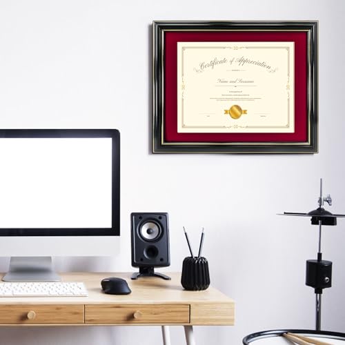 Hodeframe 8.5x11 Document Frame with Red and Gold Mat for Degree/Diploma by Hodeframe - Used condition - Image 9