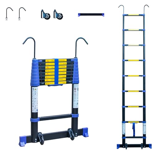 Teleskopleiter 2,6m TELESCOVA8+, Aluminium, Faltbar, Ausziehbar, Multifunktion, Maximale Arbeitshöhe 3,5m, Abnehmbare Haken, 5 Jahre Garantie