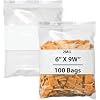 Reclosable Zip Poly Bags w/Write-On Block, 2Mil 6" X 9W" & 100 Bags | LDPE Material, Clear Plastic with Resealable Lock Seal Zipper | Resealable Zip Top Lock For Travel, Storage, Packaging & Shipping