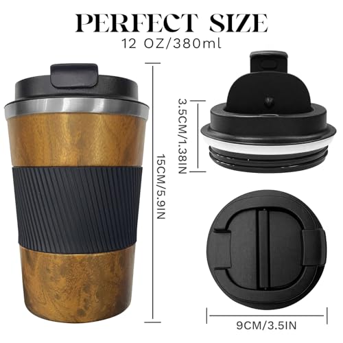Image of Insulated Travel Coffee Mug, Stainless Steel Coffee Cup with Leakproof Lid | Double-wall insulation keeps drinks hot or cold for hours, with a leakproof lid and portable stainless steel design