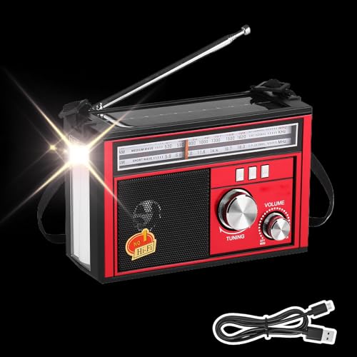 Solväderradio - Uppladdningsbar AM/FM/NOAA Överlevnadsradio | Vattentät Campingutrustning Med Handtag, Överlevnadsutrustning För Vandringsäventyr Eller Strömavbrott
