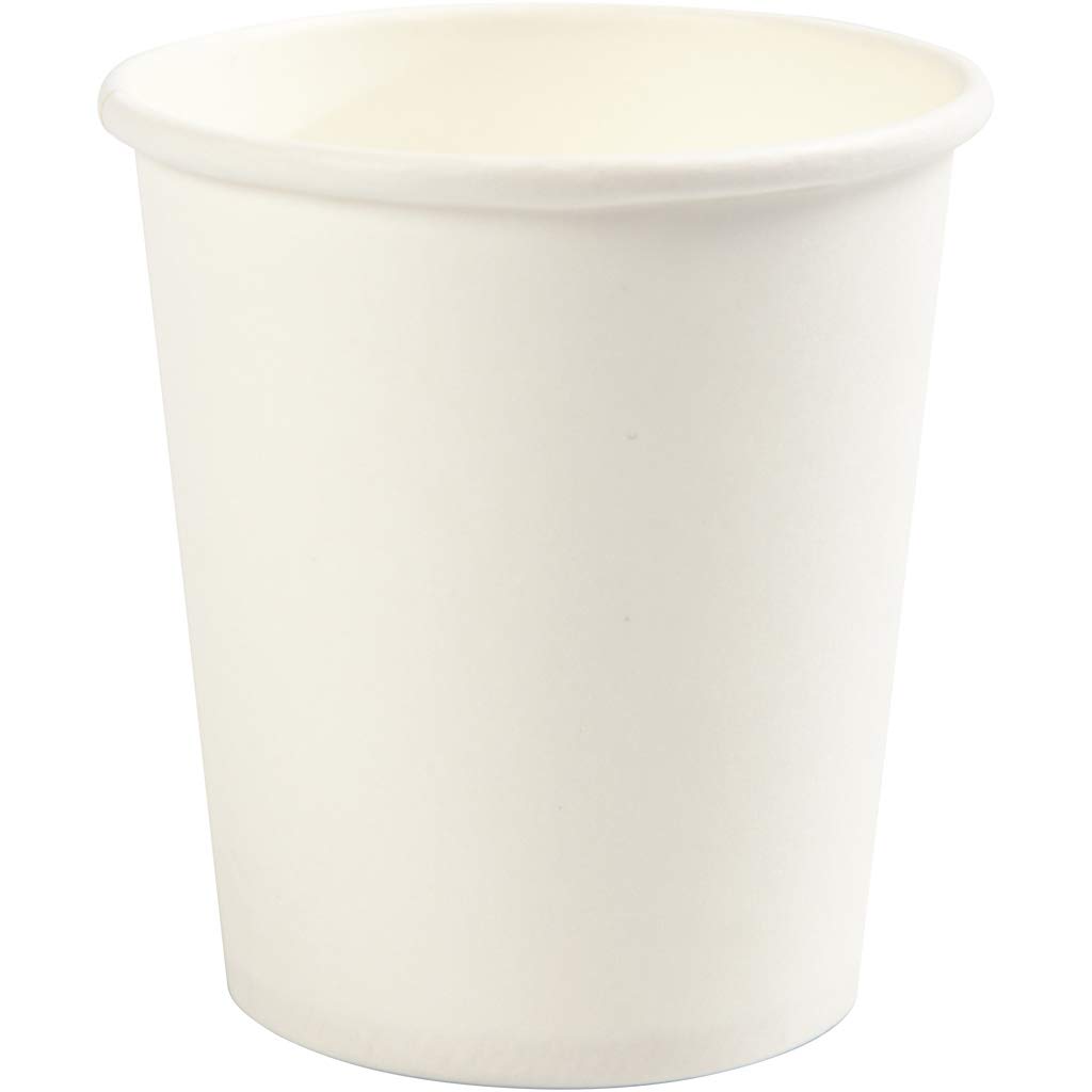 ABENA 7 oz Paper Coffee Cups, White, 50 Count | Durable Disposable Coffee Cups with PE Coating | Single-Wall Paperboard Cups for Hot Drinks in Offices, Events & Catering