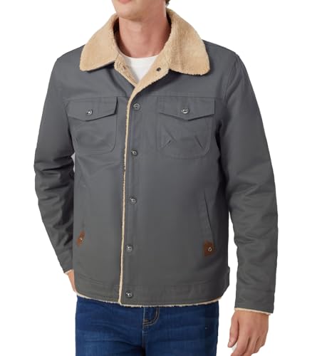 FTIMILD Men's Winter Jacket Sherpa Jacket Warm Fleece Lined Trucker Cargo Coat with Multi Pockets2
