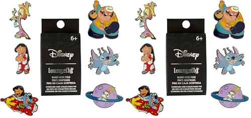 Pins esmaltados de Disney Stitch por Loungefly caja sorpresa para bolsos