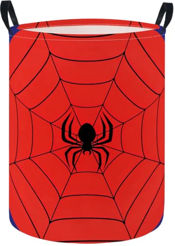 Image of Baby Laundry Hamper Basket Baby Hamper for Nursery Boy and Girl Cute Storage Bin Organizer Boho Room Decor(Spider Web)