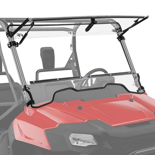 StarknightMT Flip-up Windshield Compatible with Pioneer 700 700-4 2014-2026 Scratch-Resistant Polycarbonate UTV Front Full Windshield UV-Proof Windscreen Accessories Clear