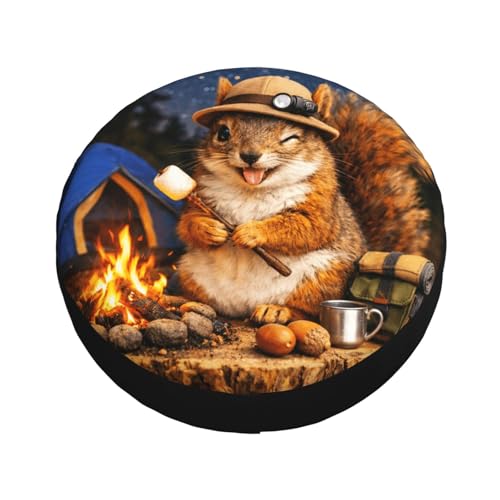 Image of Squirrel Spare Tire Cover - Funny Wheel Protectors Waterproof Universal Wheel Cover for SUV Rv Travel Trailer Camper Truck 16 Inch
