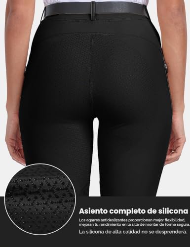 Miniatura 5 de Mofiz Pantalon Montar Caballo Mujer Ropa Hipica Pantalones Ecuestres Silicon Full Seat Mallas Equitacion Pantalones Negro-B L