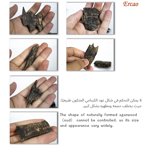 Ercao Chinese Natura Kynam Agarwood (Qinan Oud) - Boasts a Distinctly Unique Aroma, Ideal for Home Incense, Meditation & More | Sustainable Harvesting (30g Experience Pack - Sink Grade - Block)