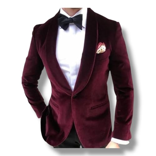 Men's Jackets For Men Wedding Party Wear Jackets Men Burgundy Velvet Jacket Coat
