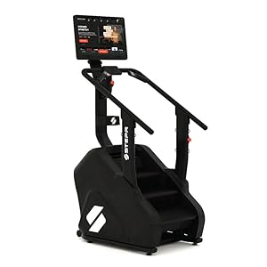 PRO+ Stair Master with 27″ Touchscreen, Commercial Grade Stairmaster Machine for Home, 190 Steps/Min, Bluetooth & WiFi Stepper Machine, Resistance Band Attachments, Mobile App, 400 lb Capacity