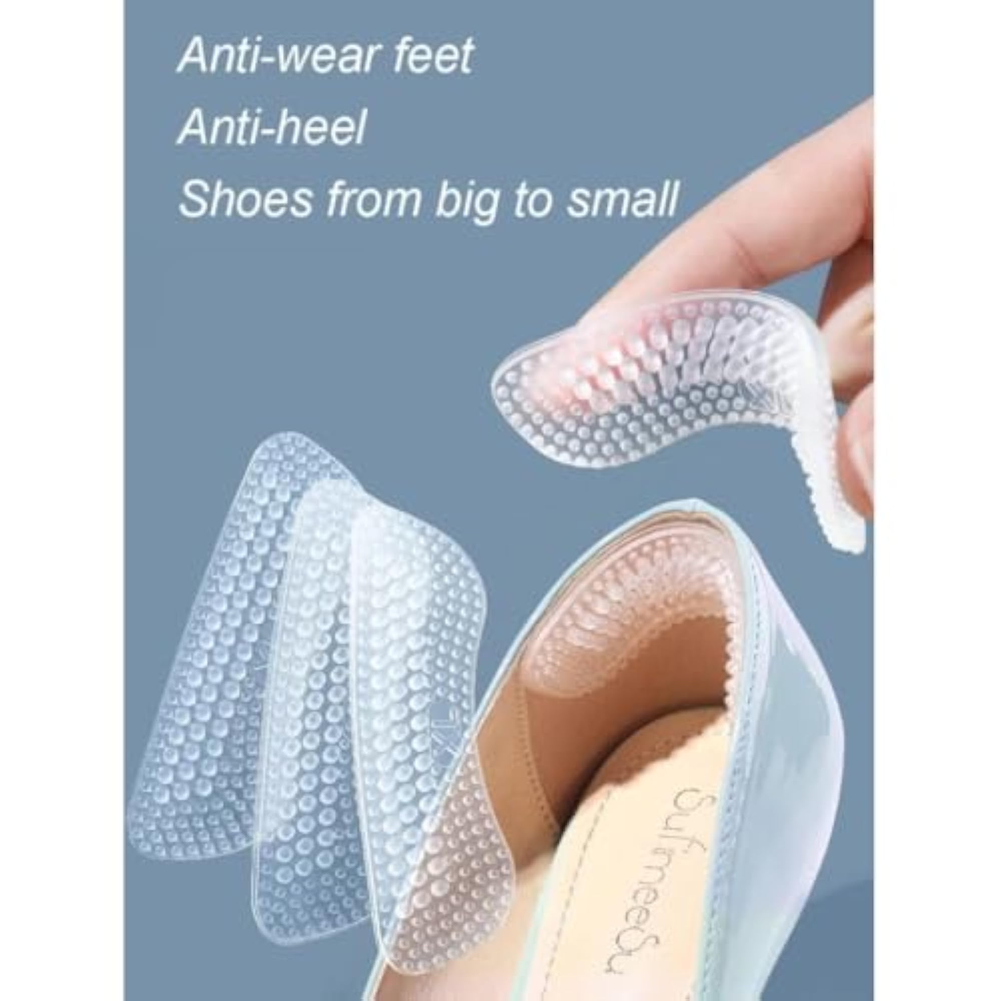 Silicone Heel Pads for Pain Relief and Comfort, Anti-Slip Design