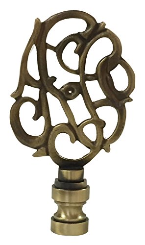 Image of Royal Designs Hand Carved Caste Floral 3 inch Lamp Finial for Lamp Shade, Antique Brass