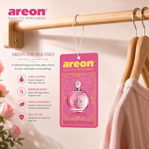 Image of AREON Provocative SS08 Luxury Car Hanging Air Freshener - Premium Car Fragrance, Long Lasting Hanging Car Air Freshener, Elegant Vehicle Odor Freshener for Interior Decor - (Pack of 3)