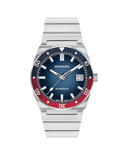 Movado Heritage Series Ondoplan Men's Watch - Swiss Automatic, Self-Winding, Stainless Steel Bracelet - Classic, Modern Luxury Fashion Timepiece for Him - 39mm