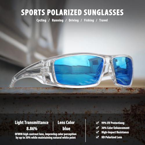 Image of Polarized Sports Sunglasses for Men Women,Driving Fishing | UV400 Protection Anti-Glare Lens, Wrap Around Sunglasses for Cycling,Hiking,Golf & Outdoor Sports Unbreakable Frame
