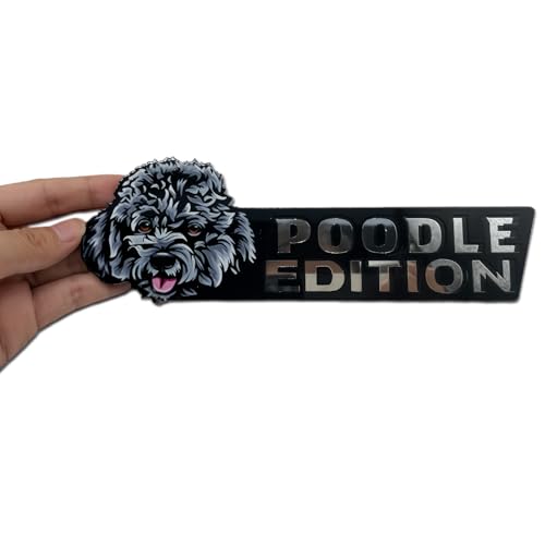 Image of Car Emblem: Dog Car Badge Laser Cutting Emblem Cool Decals Trucks German Shepherd Badge Corgi Edition Doodle Golden Retriever Vehicles Dachshund Addition Rottweiler (Poodle)
