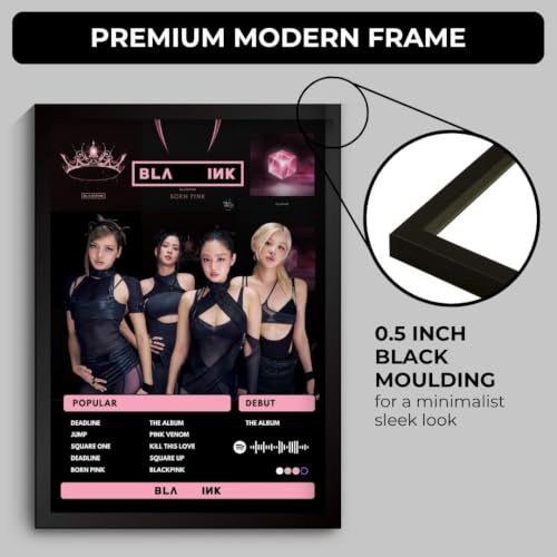 Image of BlackPink Poster | Black Pink Framed A4 Poster | Blackpink Deadline, Jump, Square one, The Album | 31 x 23 cm | Black Pink Sleek Aesthetic Frame for Wall, Room Decor, Gifting, Study Table (F 203)