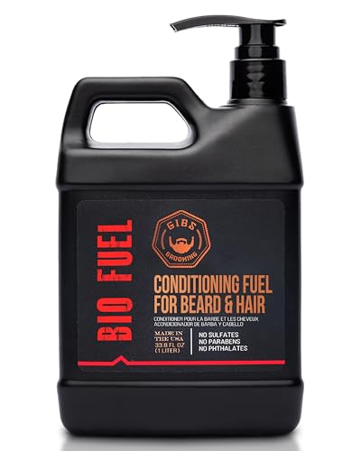 GIBS BioFuel Hair Conditioner For Men - Beard & Hair Conditioner Moisturizing, Liter, 33.8 Fl Oz (Pack of 1)