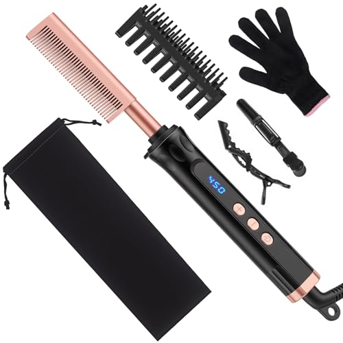 Hot Comb with Quartz Ceramic Coating - Electric Hair Straightener for Afro Hair