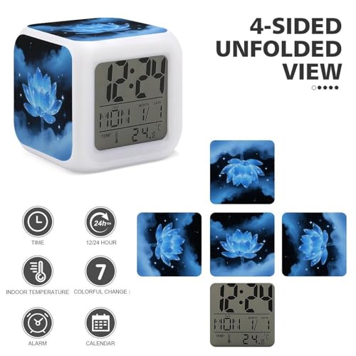 Despertador LED con luces de colores para dormitorios juveniles 4