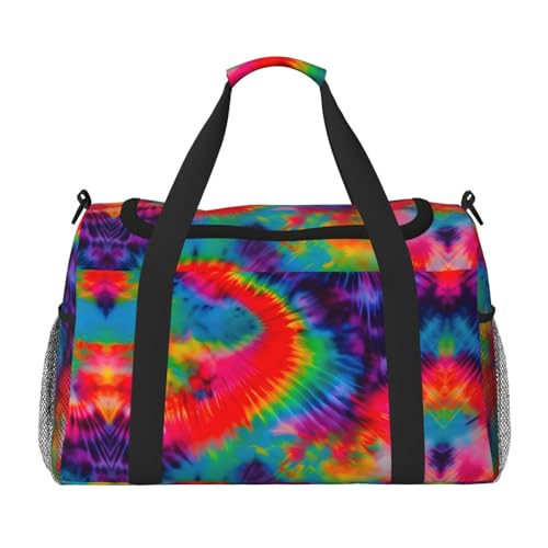 Colorful Tie Dye pattern print Overnight Bags for Women and Men Shoulder Bag Carry On Bag for Traveling Travel Essentials