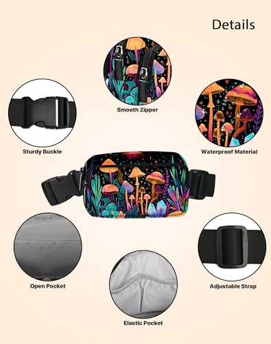 Image of Mushroom Fanny Pack for Women Belt Bag Fashion Everywhere Waist Pouch Lightweight Crossbody Bags with Adjustable Strap