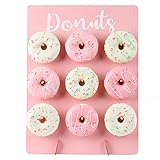 OWOYDOJ Donut Wall Display Stand Wood, Reusable Rustic Doughnut Board Holder for Baby Showers,...