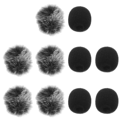 BESTonZON 10 Pièces Cache Micro-cravate Housse De Protection Anti-vent Pour Microphone Couverture De Microphone à Cache-vent Pour Microphone En Micro Pare-brise Peluche